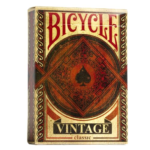 Fournier Bicycle Vintage Playing 1 Deck, Air Cushion Finish, Professional, Superb Handling & Durability, Gift for Card Collectors, Black & Red