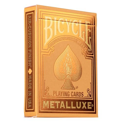 Metalluxe Orange Playing Cards - Premium Metal Foil Finish - Poker Size