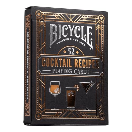 Cocktail Playing Cards, Includes 52 Cocktail Recipes Featuring Old Fashioned, Margarita, Moscow Mule, Daiquiri, and Mojito Cocktail Recipes, 1 Deck