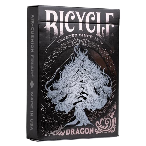 Black Dragon Silver Foil Premium Playing Cards, 1 Deck