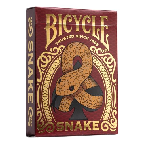 Chinese Zodiac Snake Playing Cards, Chinese New Year Edition, Red and Gold Card Deck