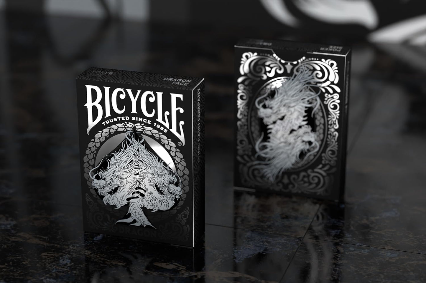 Black Dragon Silver Foil Premium Playing Cards, 1 Deck