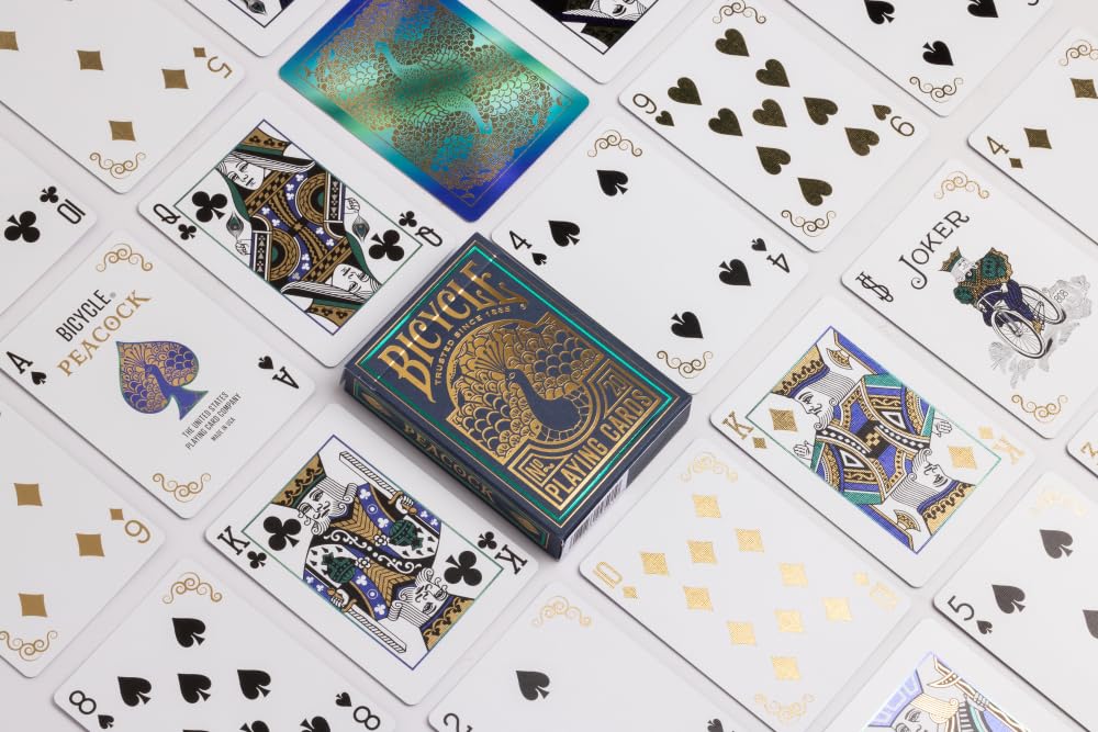 Peacock Playing Cards - Purple - Cold Foil Premium Playing Card Deck for Card Games and Magic Tricks - Dazzling Design, Smooth Finish