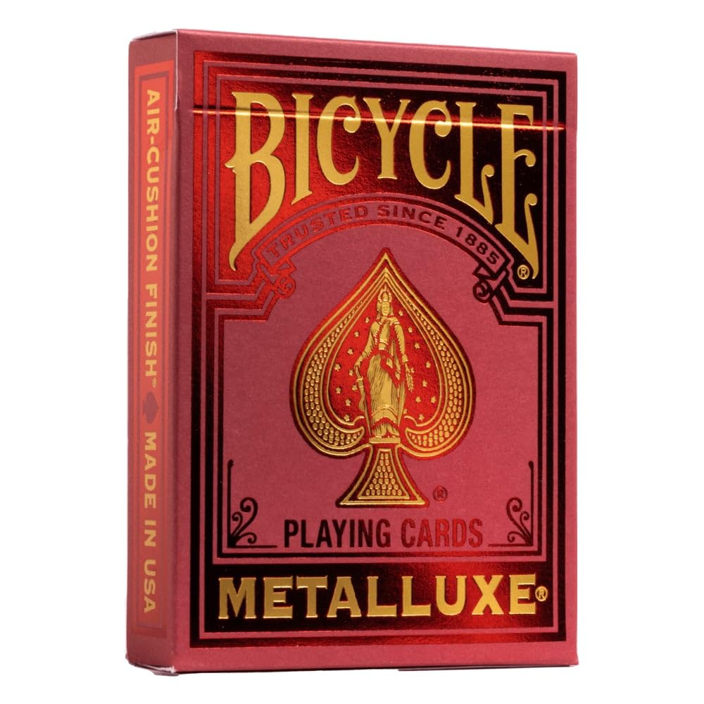 Metalluxe Orange Playing Cards - Premium Metal Foil Finish - Poker Size