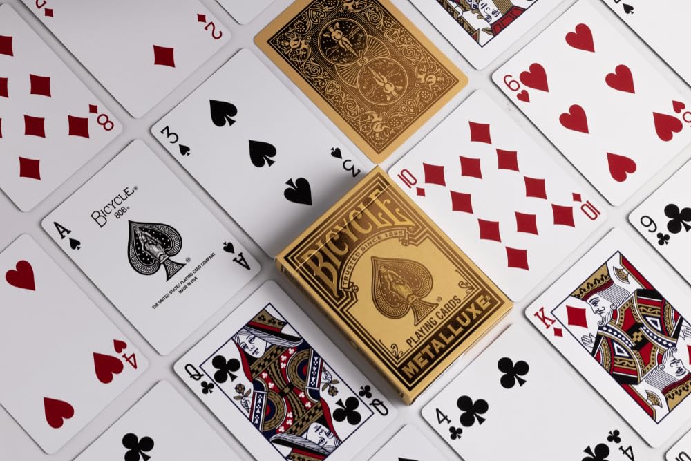 Metalluxe Orange Playing Cards - Premium Metal Foil Finish - Poker Size