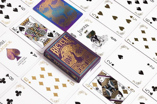 Peacock Playing Cards - Purple - Cold Foil Premium Playing Card Deck for Card Games and Magic Tricks - Dazzling Design, Smooth Finish