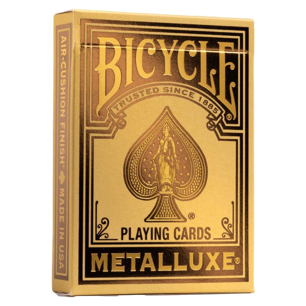 Metalluxe Orange Playing Cards - Premium Metal Foil Finish - Poker Size