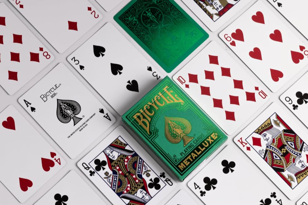 Metalluxe Orange Playing Cards - Premium Metal Foil Finish - Poker Size