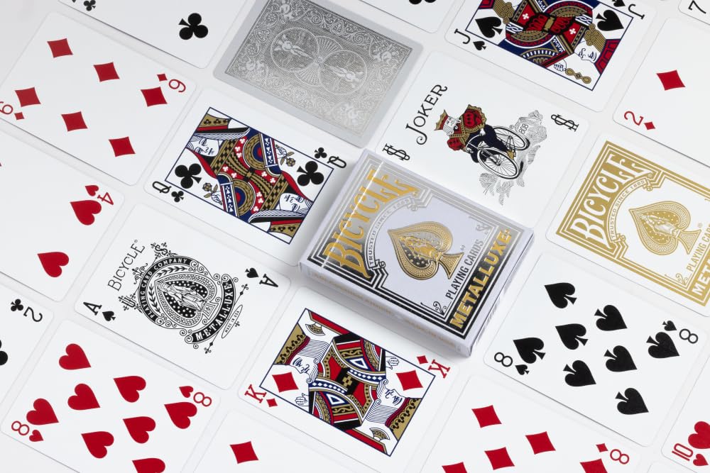 Metalluxe Orange Playing Cards - Premium Metal Foil Finish - Poker Size