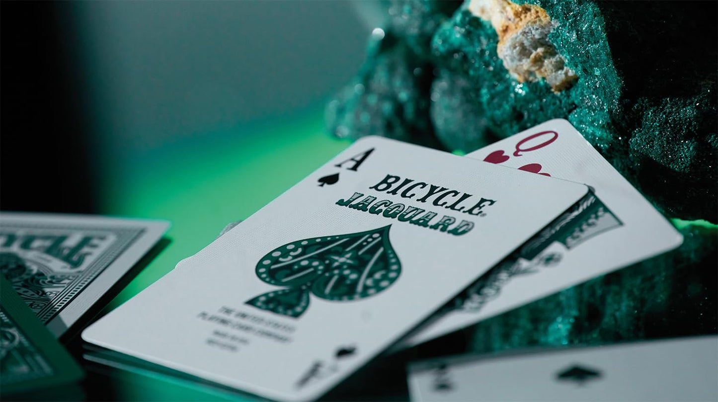 Jacquard Premium Playing Cards, Silver and Emerald Green, 1 Deck