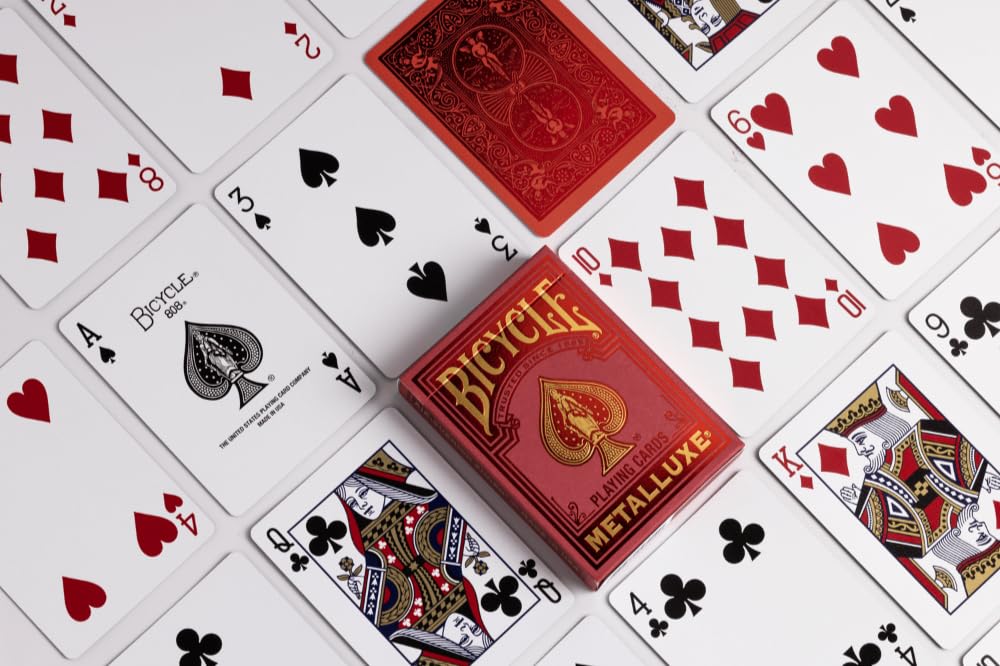 Metalluxe Orange Playing Cards - Premium Metal Foil Finish - Poker Size