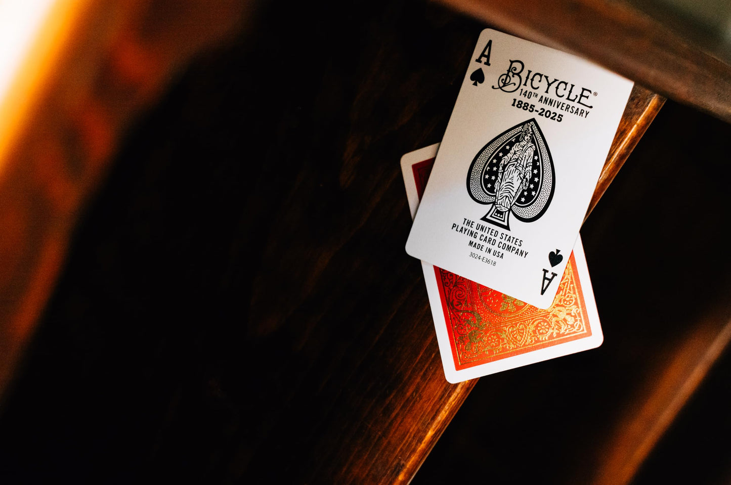 140th Year Anniversary Playing Cards, Red and Gold Foil, Historic 1885 Design, Special Edition, 1 Deck