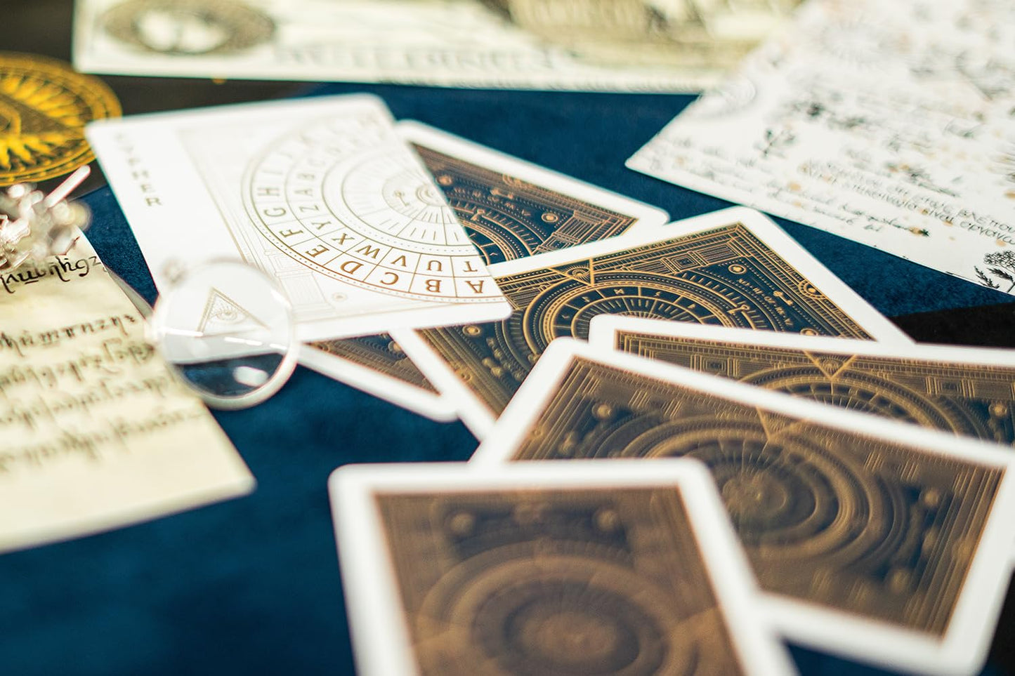 Cypher Premium Black Playing Cards, Gold Foil, Encrypted Messages in Playing Cards, 1 Deck