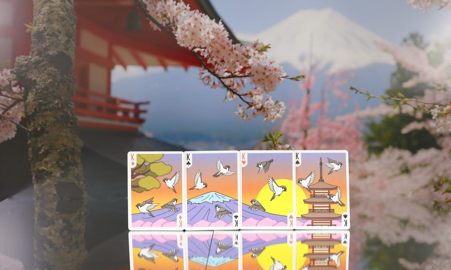 Sparrow Hanafuda Fusion Edition Playing Cards – Japanese-Inspired Poker Deck with Traditional Motifs | Play Poker, Rummy, Hanafuda & More | Artistic 52-Card Deck for Collectors