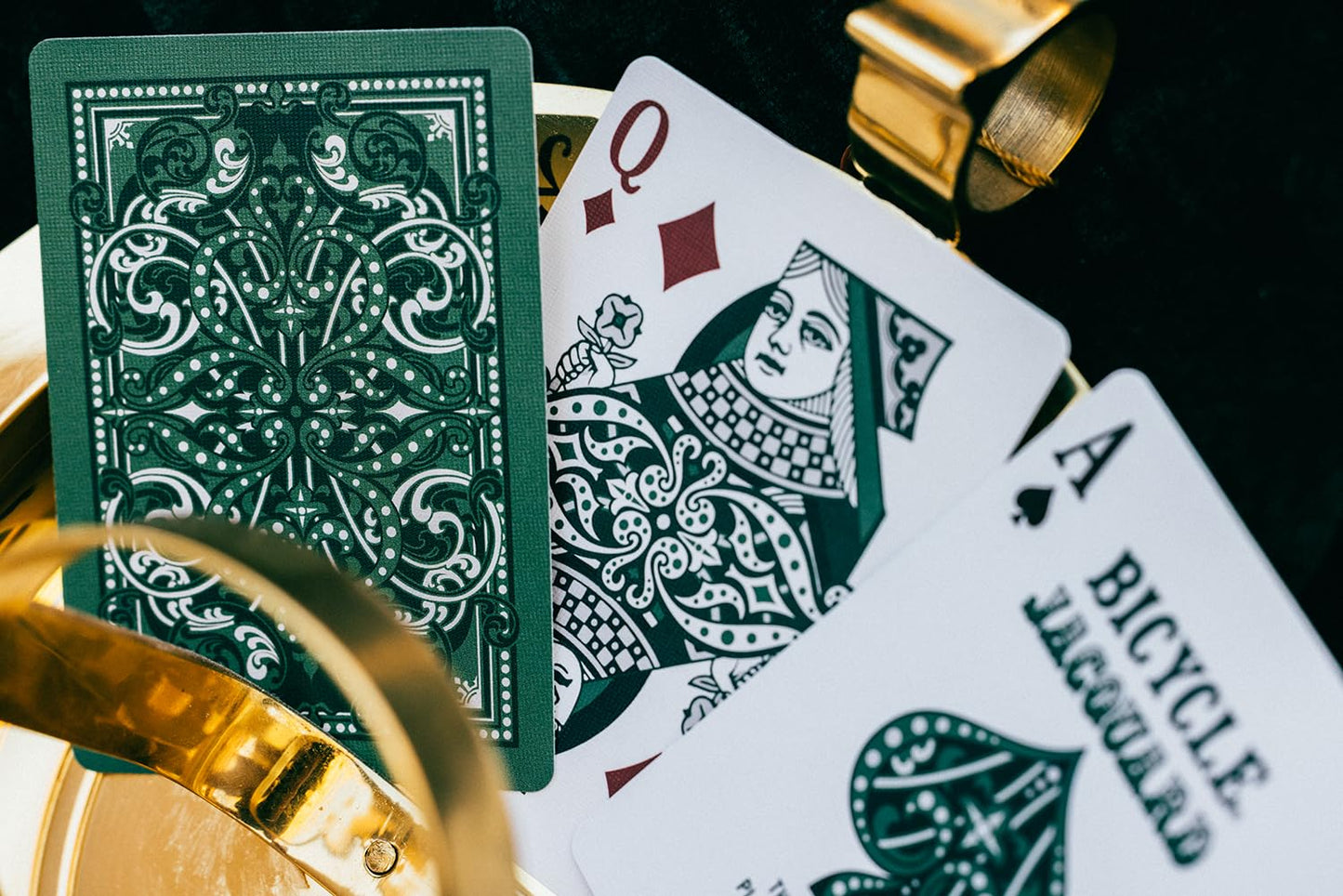Jacquard Premium Playing Cards, Silver and Emerald Green, 1 Deck