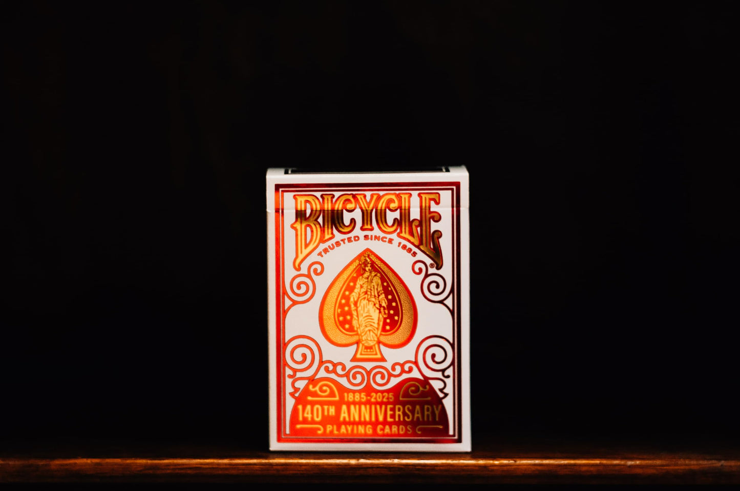 140th Year Anniversary Playing Cards, Red and Gold Foil, Historic 1885 Design, Special Edition, 1 Deck