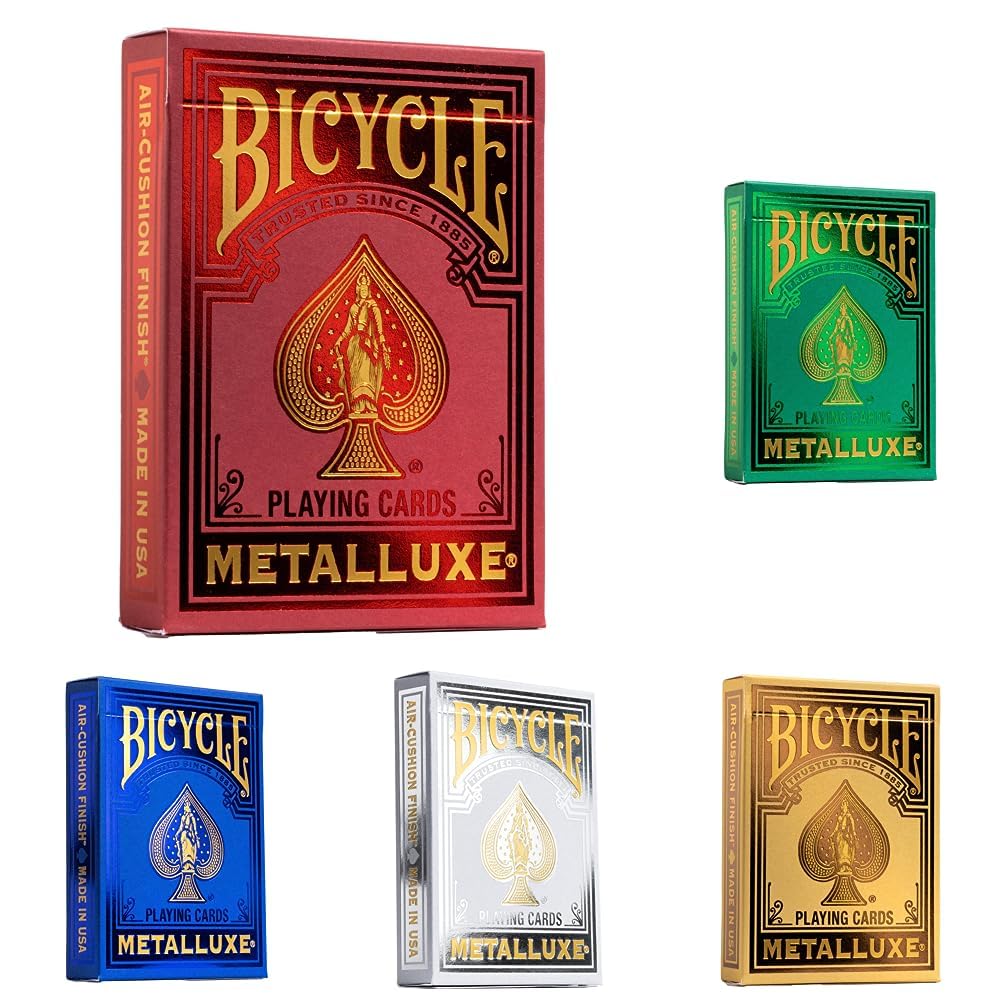 Metalluxe Orange Playing Cards - Premium Metal Foil Finish - Poker Size
