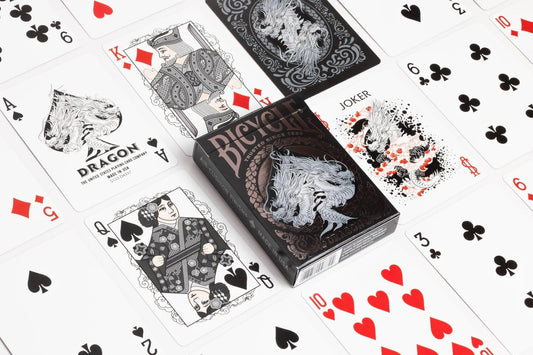 Black Dragon Silver Foil Premium Playing Cards, 1 Deck