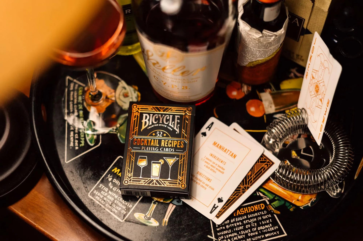 Cocktail Playing Cards, Includes 52 Cocktail Recipes Featuring Old Fashioned, Margarita, Moscow Mule, Daiquiri, and Mojito Cocktail Recipes, 1 Deck