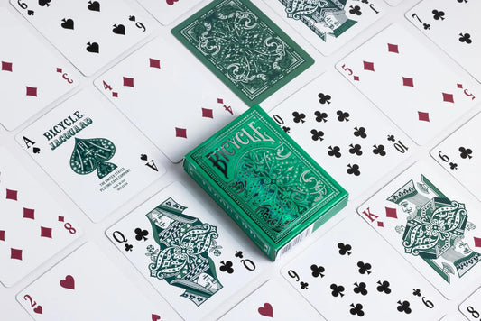 Jacquard Premium Playing Cards, Silver and Emerald Green, 1 Deck