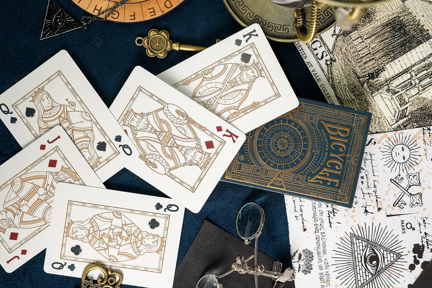 Cypher Premium Black Playing Cards, Gold Foil, Encrypted Messages in Playing Cards, 1 Deck