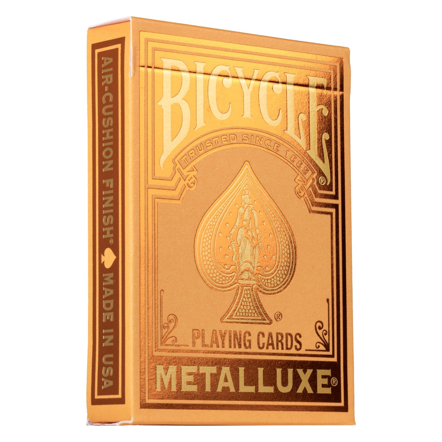 Metalluxe Orange Playing Cards - Premium Metal Foil Finish - Poker Size