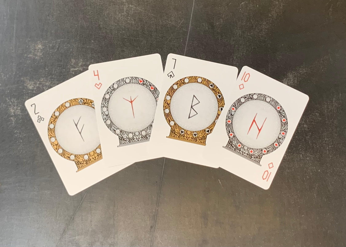 Runes v2 Playing Cards: Elder Futhark Nordic Rune Deck - Viking Runes Theme with decoder Key - Perfect for Card Night Fun with Rune Cards