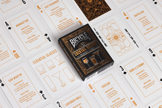 Cocktail Playing Cards, Includes 52 Cocktail Recipes Featuring Old Fashioned, Margarita, Moscow Mule, Daiquiri, and Mojito Cocktail Recipes, 1 Deck