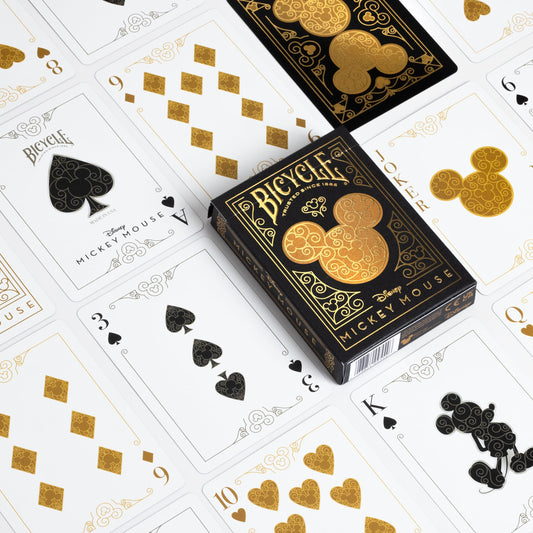Disney Mickey Mouse Inspired Black and Gold Playing Cards