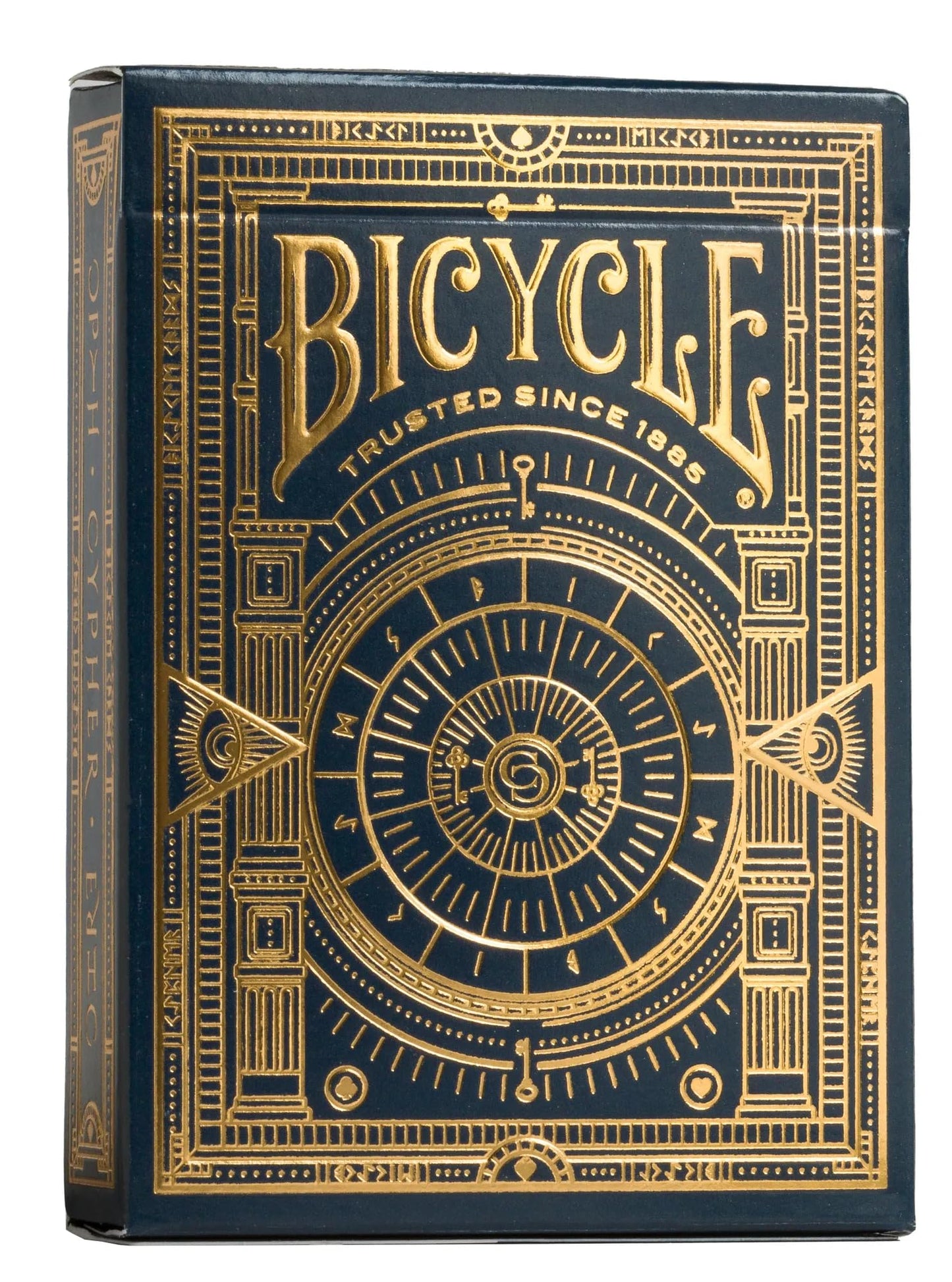 Cypher Premium Black Playing Cards, Gold Foil, Encrypted Messages in Playing Cards, 1 Deck