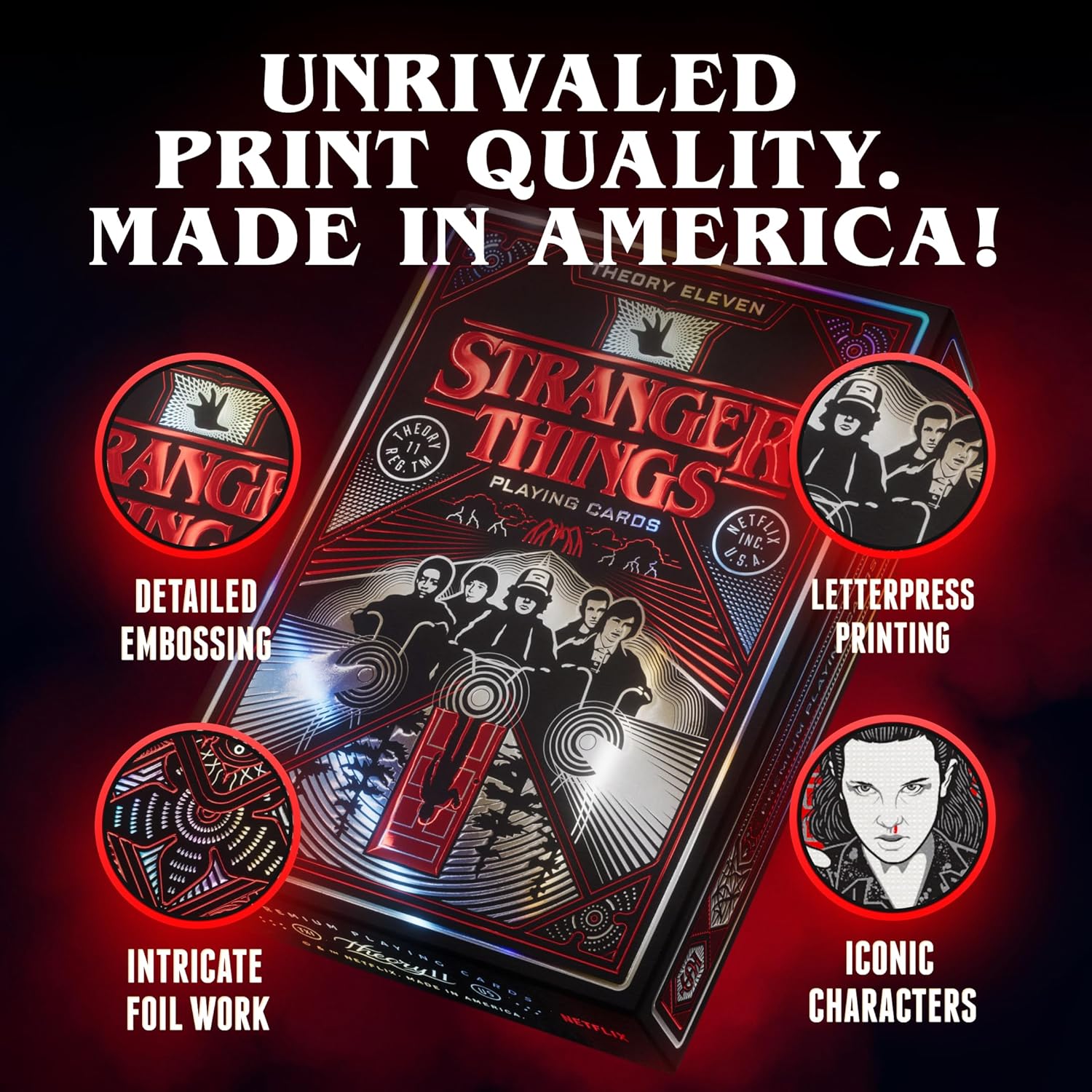 theory11 Stranger Things Premium Playing Cards, Poker Size Standard Index