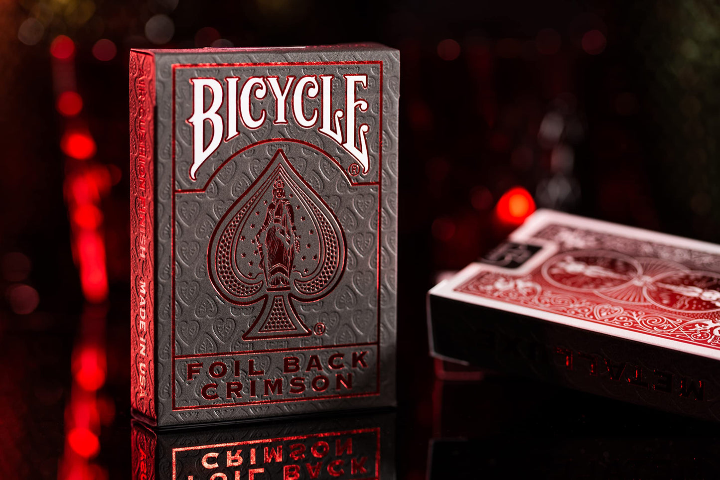 Metalluxe Orange Playing Cards - Premium Metal Foil Finish - Poker Size