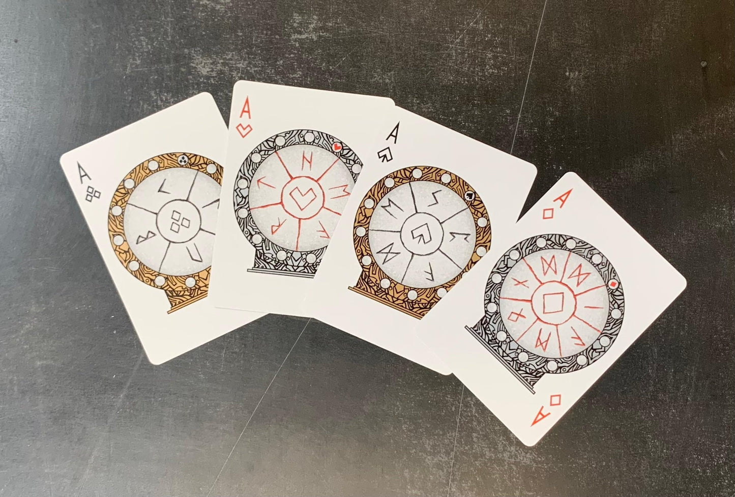 Runes v2 Playing Cards: Elder Futhark Nordic Rune Deck - Viking Runes Theme with decoder Key - Perfect for Card Night Fun with Rune Cards