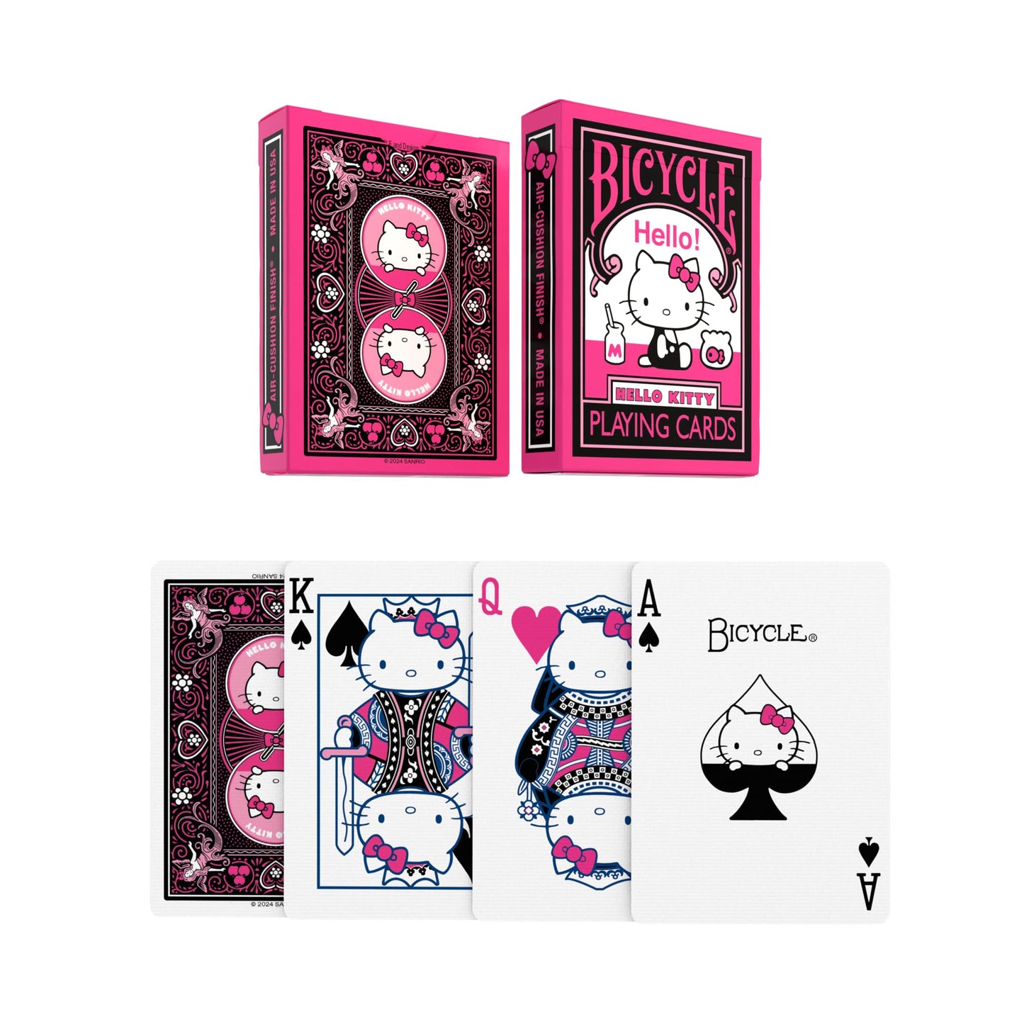 Hello Kitty Playing Cards, Black & Pink, 1 Deck
