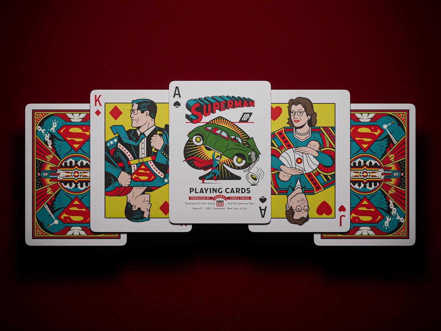 theory11 Superman Playing Cards, Premium Playing Cards, Poker Size Standard Index, Luxury Playing Cards