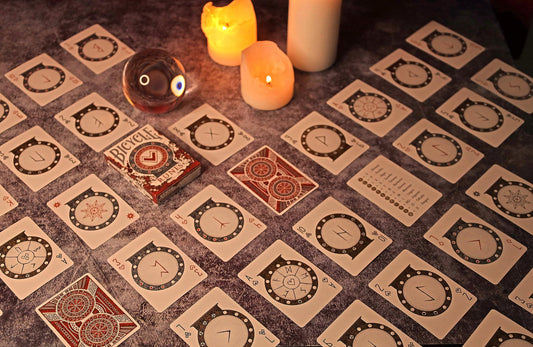 Runes v2 Playing Cards: Elder Futhark Nordic Rune Deck - Viking Runes Theme with decoder Key - Perfect for Card Night Fun with Rune Cards