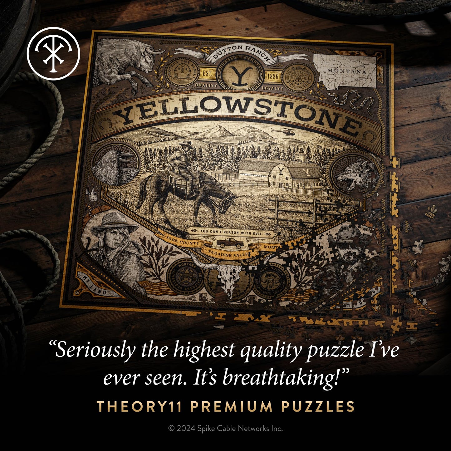 Yellowstone Jigsaw Puzzle - 1,000 Piece Jigsaw Puzzle - Officially Licensed Yellowstone Merchandise & Collectibles - Precision Fit and Premium Quality - Intermediate