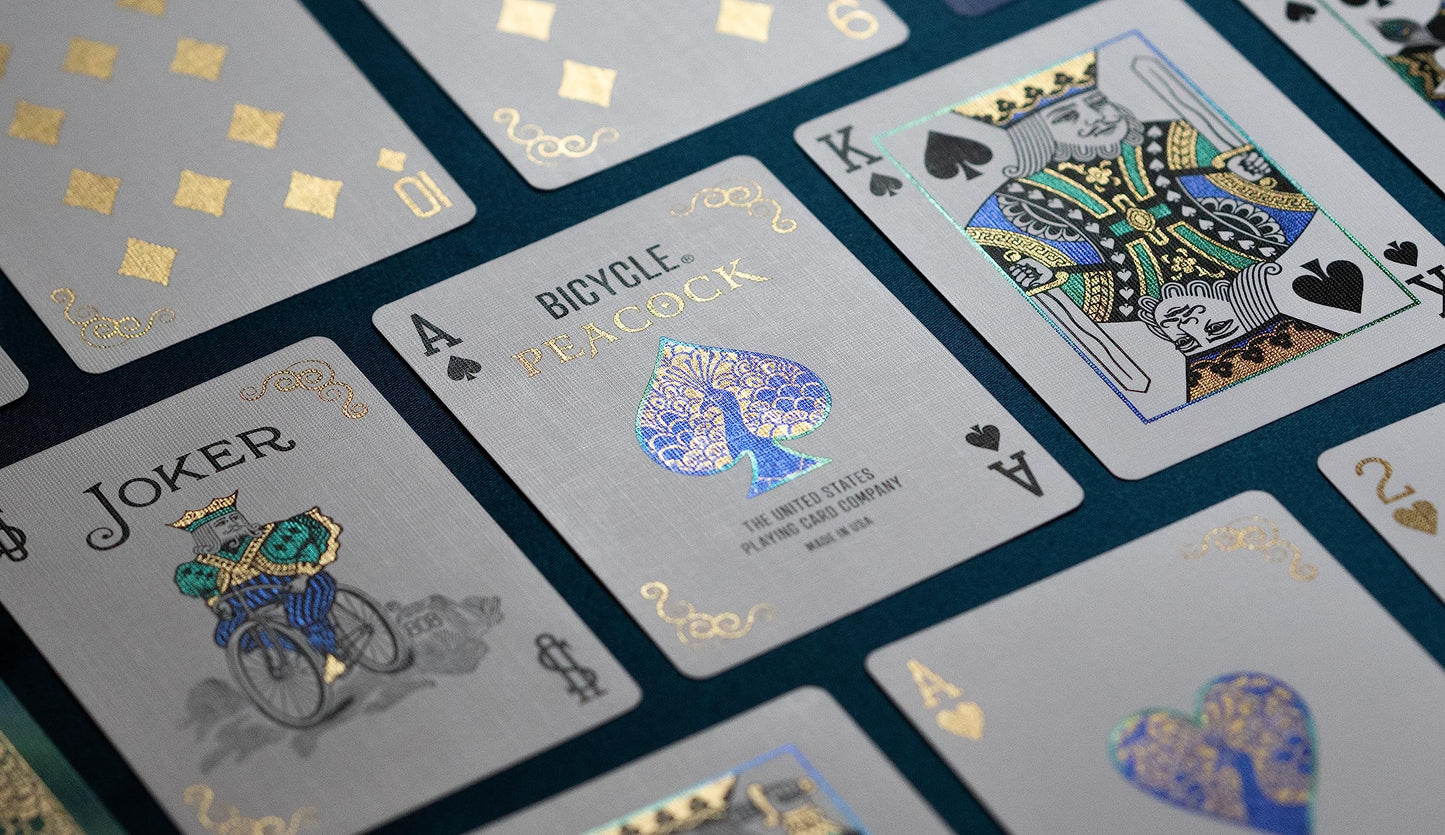 Peacock Playing Cards - Purple - Cold Foil Premium Playing Card Deck for Card Games and Magic Tricks - Dazzling Design, Smooth Finish