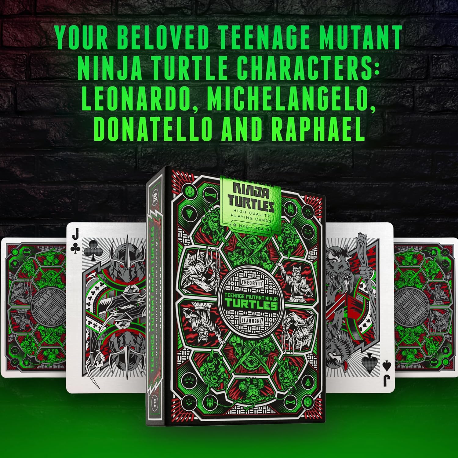 theory11 Teenage Mutant Ninja Turtles Premium Playing Cards, Poker Size Standard Index, Luxury Playing Cards