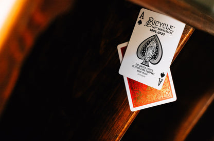 140th Year Anniversary Playing Cards, Red and Gold Foil, Historic 1885 Design, Special Edition, 1 Deck