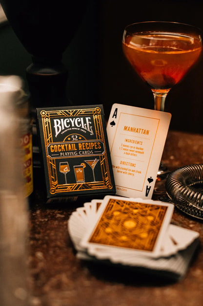 Cocktail Playing Cards, Includes 52 Cocktail Recipes Featuring Old Fashioned, Margarita, Moscow Mule, Daiquiri, and Mojito Cocktail Recipes, 1 Deck