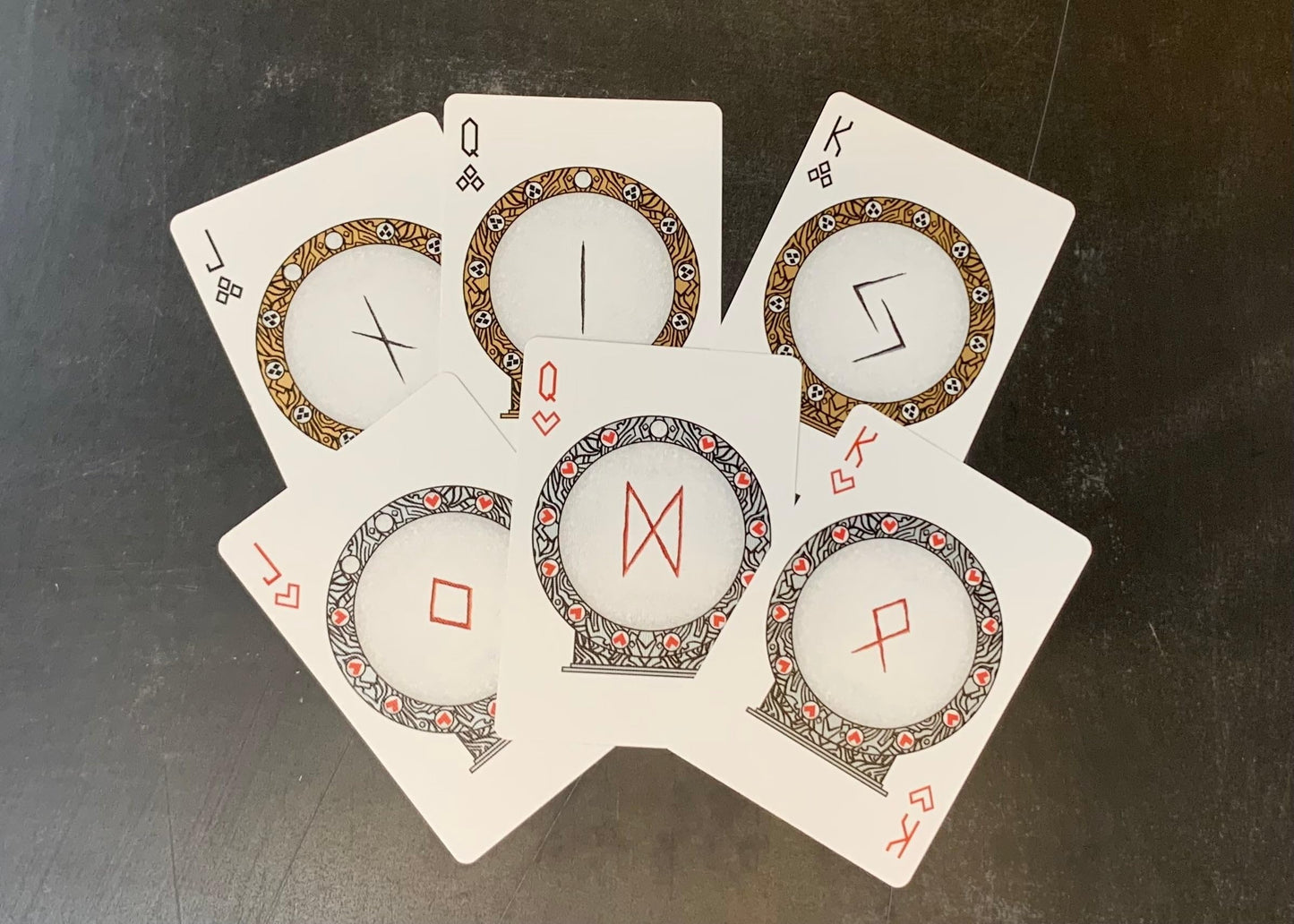 Runes v2 Playing Cards: Elder Futhark Nordic Rune Deck - Viking Runes Theme with decoder Key - Perfect for Card Night Fun with Rune Cards