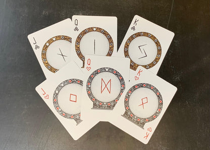 Runes v2 Playing Cards: Elder Futhark Nordic Rune Deck - Viking Runes Theme with decoder Key - Perfect for Card Night Fun with Rune Cards