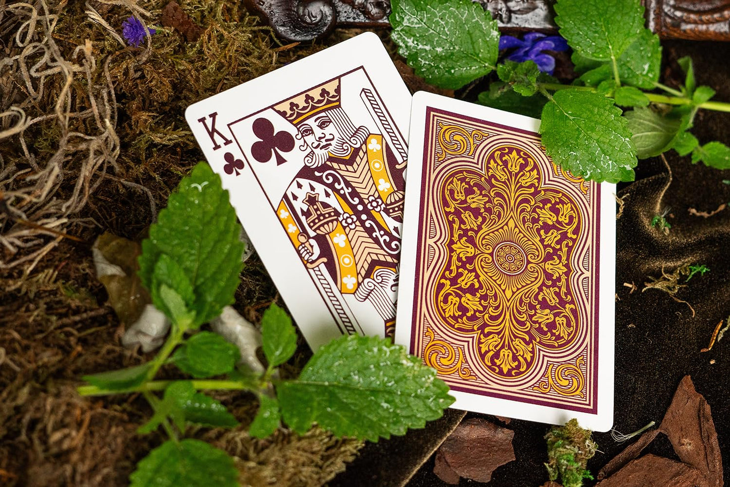Verbena Floral Premium Playing Cards, Gold Foil, 1 Deck