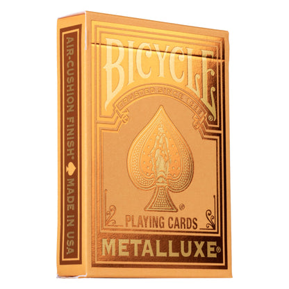 Metalluxe Orange Playing Cards - Premium Metal Foil Finish - Poker Size