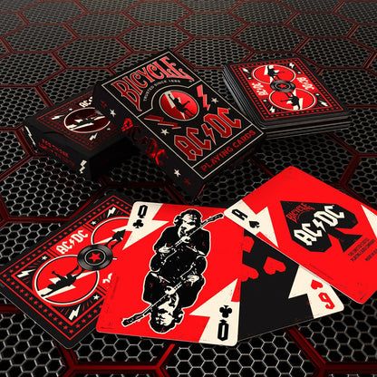 ACDC Playing Cards, Features Iconic ACDC Song Titles and Band Designs, Red and Black, 1 Deck