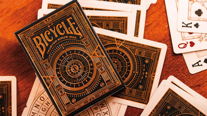 Cypher Premium Black Playing Cards, Gold Foil, Encrypted Messages in Playing Cards, 1 Deck