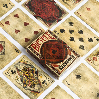 Fournier Bicycle Vintage Playing 1 Deck, Air Cushion Finish, Professional, Superb Handling & Durability, Gift for Card Collectors, Black & Red
