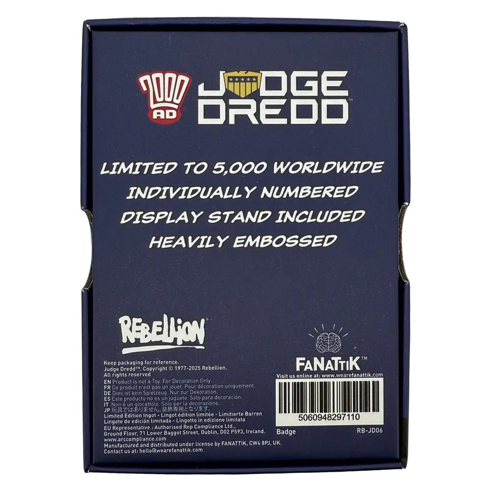 2000 AD Judge Dredd Badge Replica