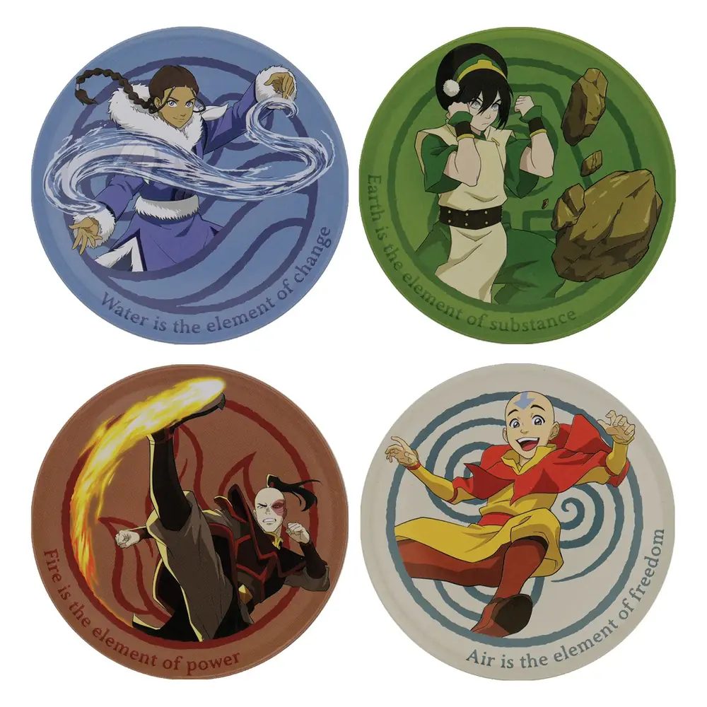 Avatar the Last Airbender Set of 4 Embossed Metal Coasters